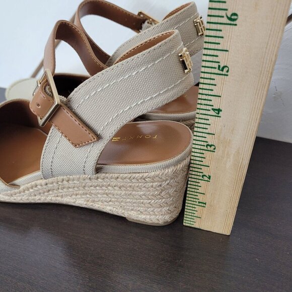 NEW Tommy Hilfiger Nilsa Espadrille Sandals Light Natural - Textile Size 10 - Picture 7 of 10